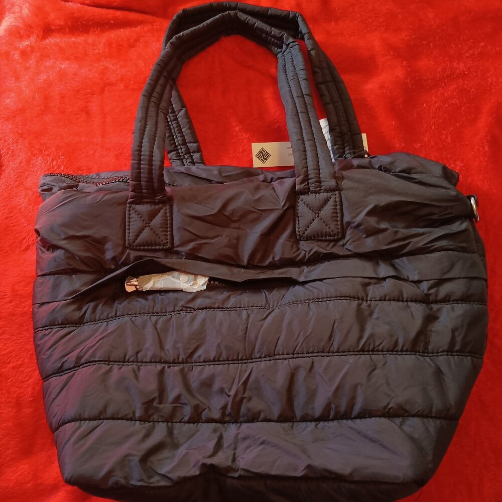 Sondra Roberts quilted squared tote bag.